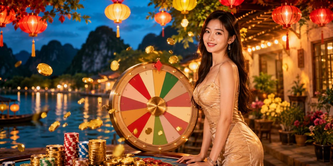 Chợ đêm Ninh Bình với không khí vui tươi và người dân tham gia trò chơi may mắn